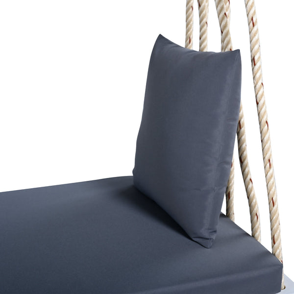 Patio Wooden Swing Chair Hanging Porch Swing Bench with Cushion & Pillows