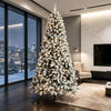 7.5 ft Pre-Lit Flocked Fraser Fir Artificial Christmas Tree - Green,White