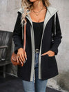 Simple Classic Drawstring Long Sleeve Hooded Jacket – Casual & Comfortable Lightweight Outerwear