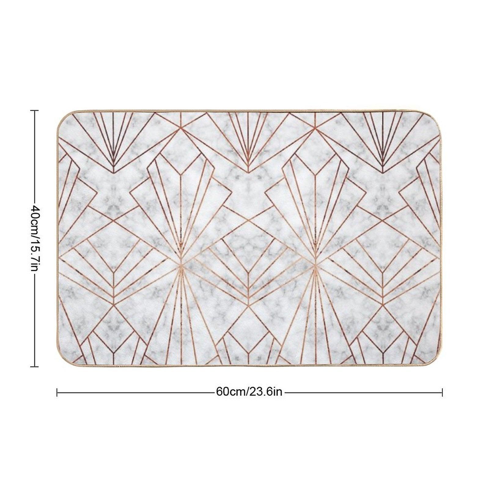 Art Deco Marble & Copper - Large Scale Bath Mat