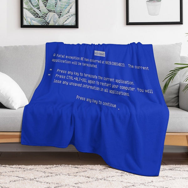 Blue Screen of Death (BSOD) Gift-ready Throw Blanket