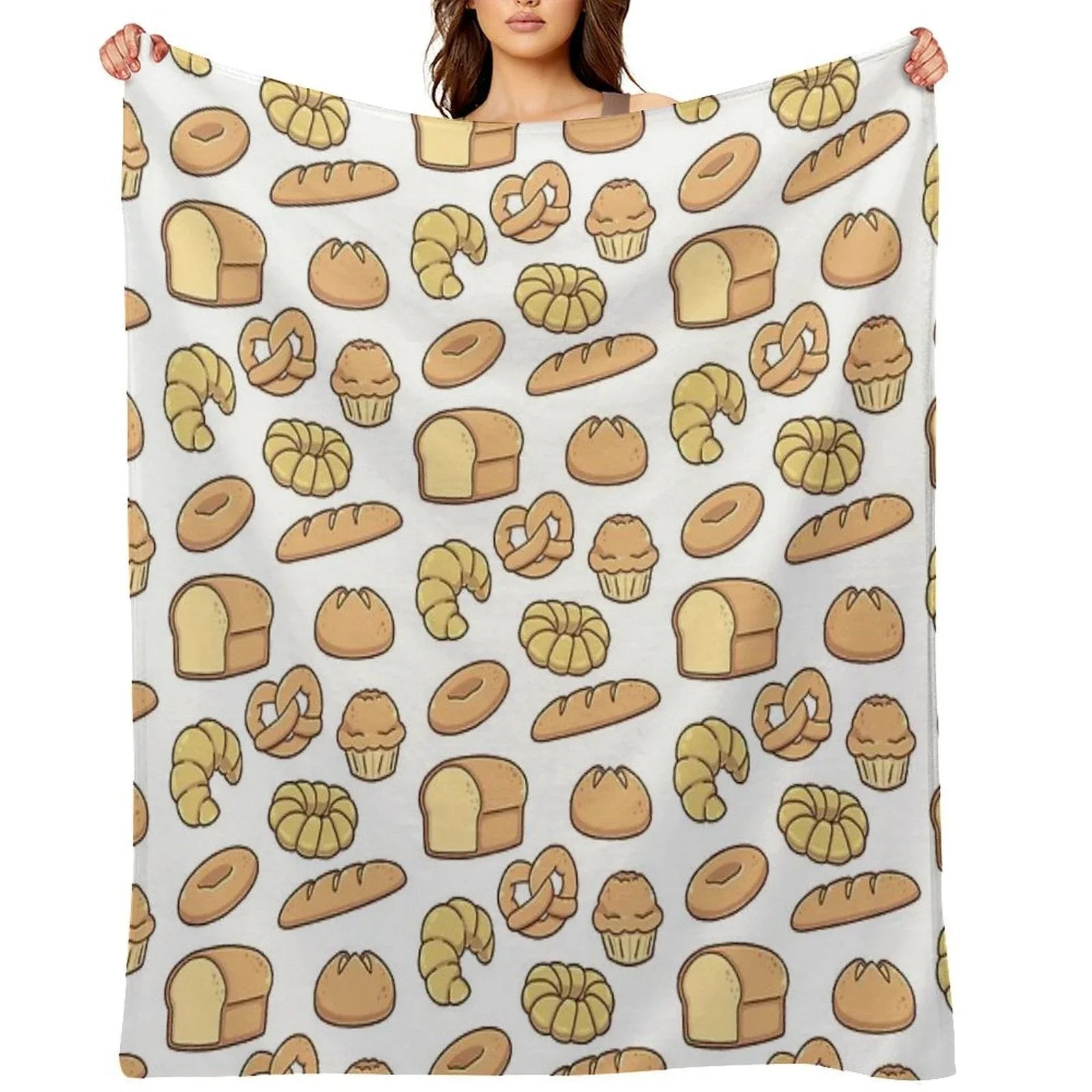 All Types of Bread Pattern Throw Blanket