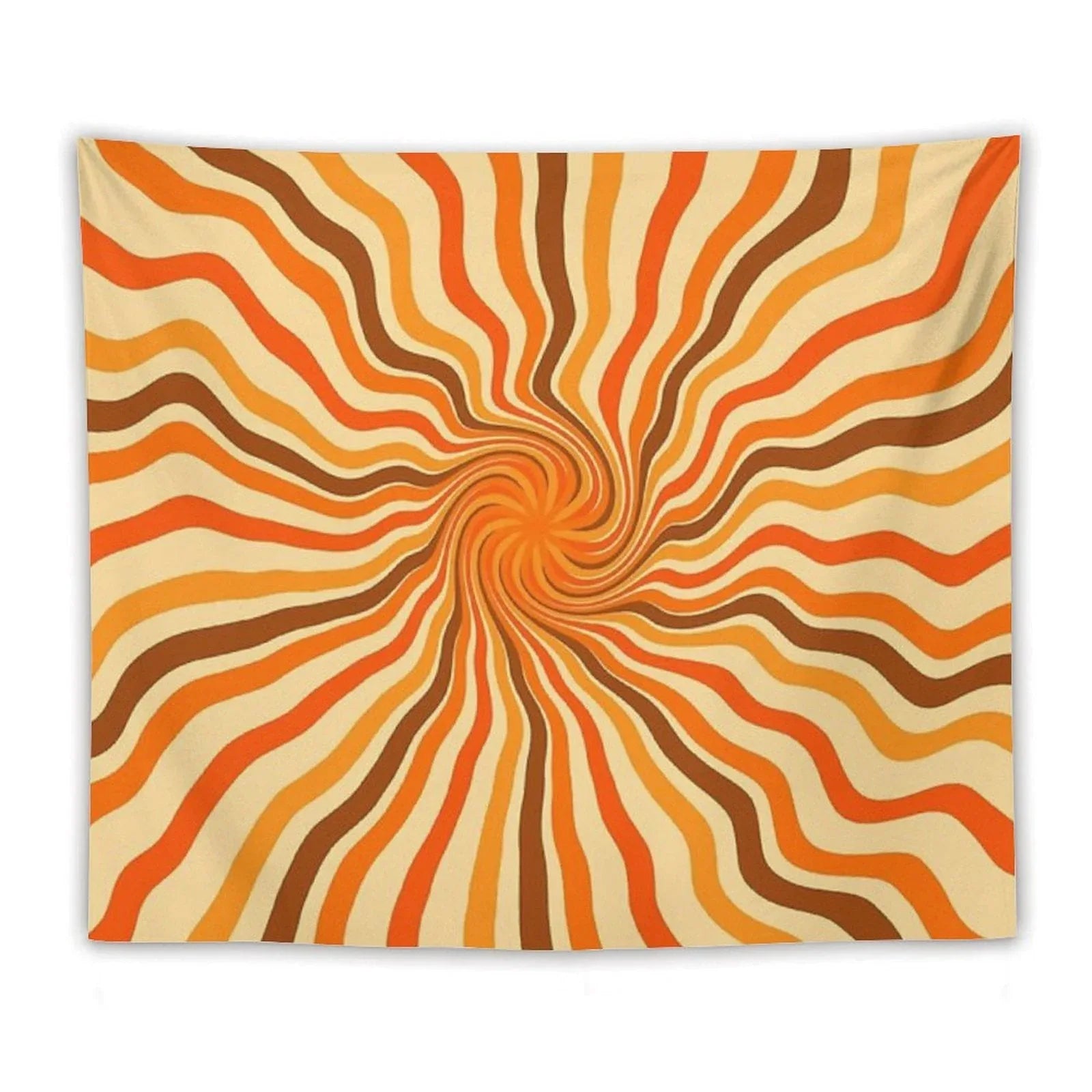 Retro 70s Hippies Swirl Twist  Old School Colors Tapestry