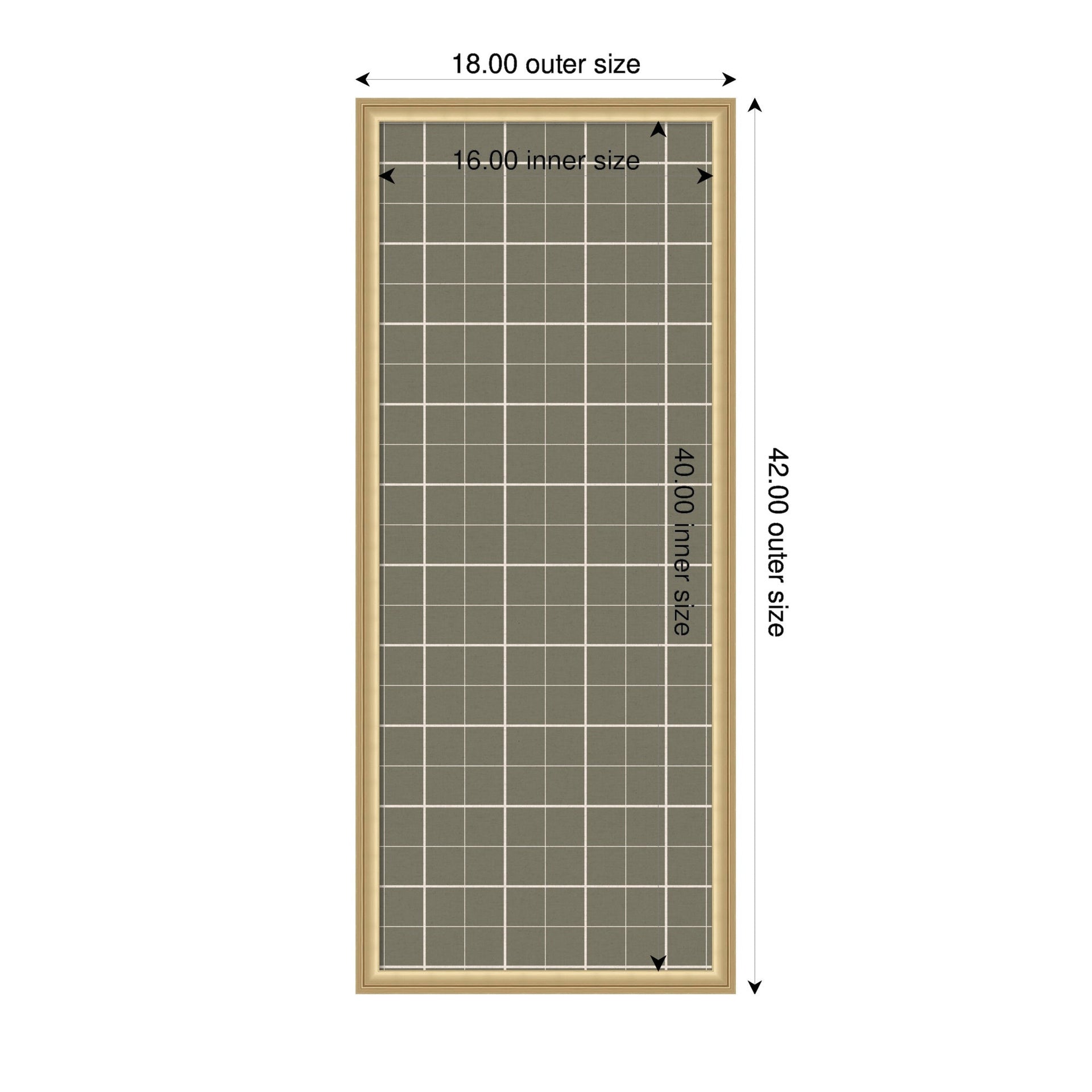 Framed Fabric Pinboard Sage Green Plaid Wall Organization