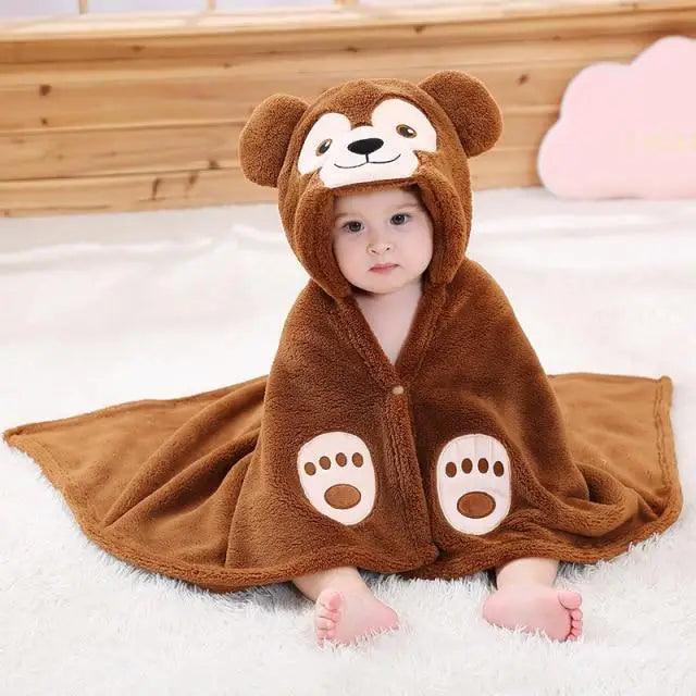 Baby Cute Princess Pink Cartoon Soft Bath Towels For Babies Unique Design Baby Hooded Bathrobe Towels For Infant And Toddler