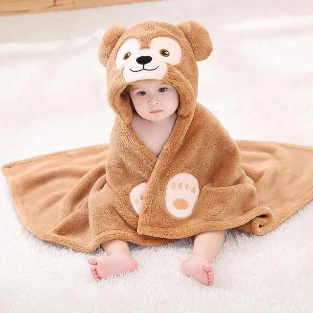 Baby Cute Princess Pink Cartoon Soft Bath Towels For Babies Unique Design Baby Hooded Bathrobe Towels For Infant And Toddler