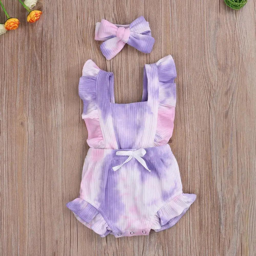 Baby Girl Ruffled Solid Color Sleeveless Backless Romper Jumpsuit Comfy Outfit Excellent Gift For Your Baby Girl