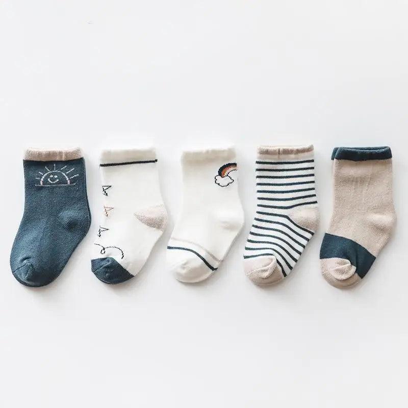 Baby Girls Cotton Cartoon Autumn Socks For Newborn Toddler Unique Style Soft Material Cute Colors