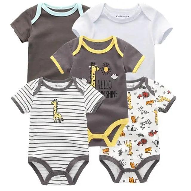 Baby Rompers Short Sleeve 100% Cotton Overalls Newborn Comfortable Clothes Super Soft Stretchable