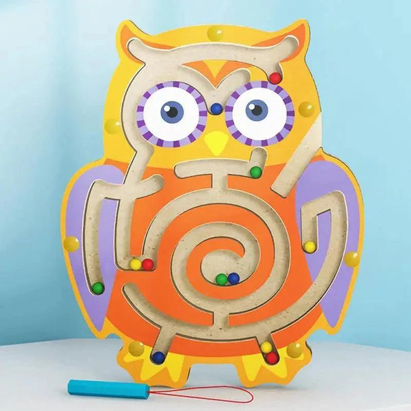 Baby Wooden Toy for Children Magnetic Maze Balance Board Wood game , Maze Puzzle baby Toys  0-12Months