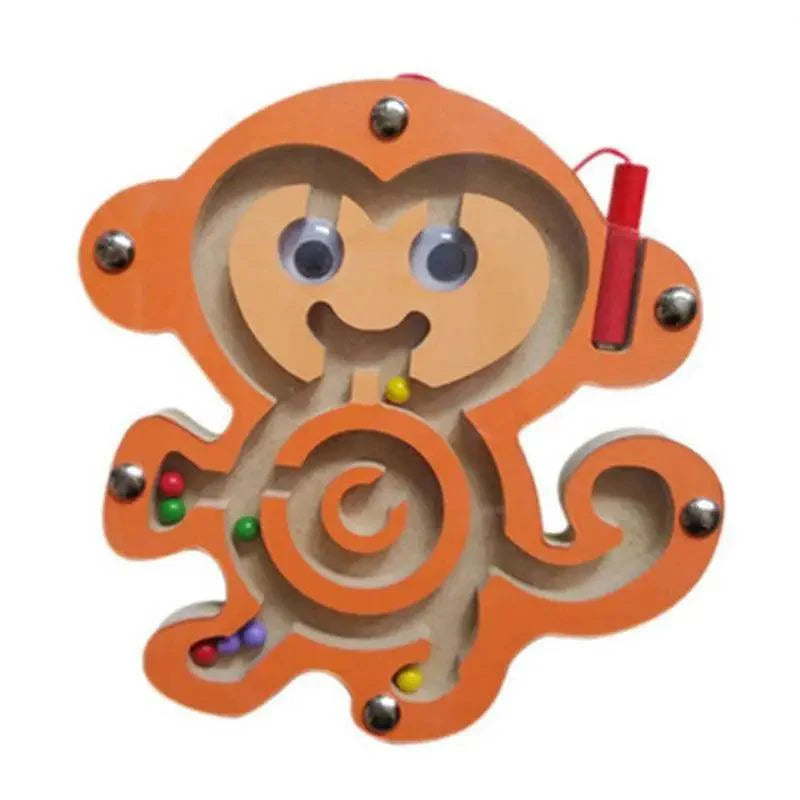 Baby Wooden Toy for Children Magnetic Maze Balance Board Wood game , Maze Puzzle baby Toys  0-12Months