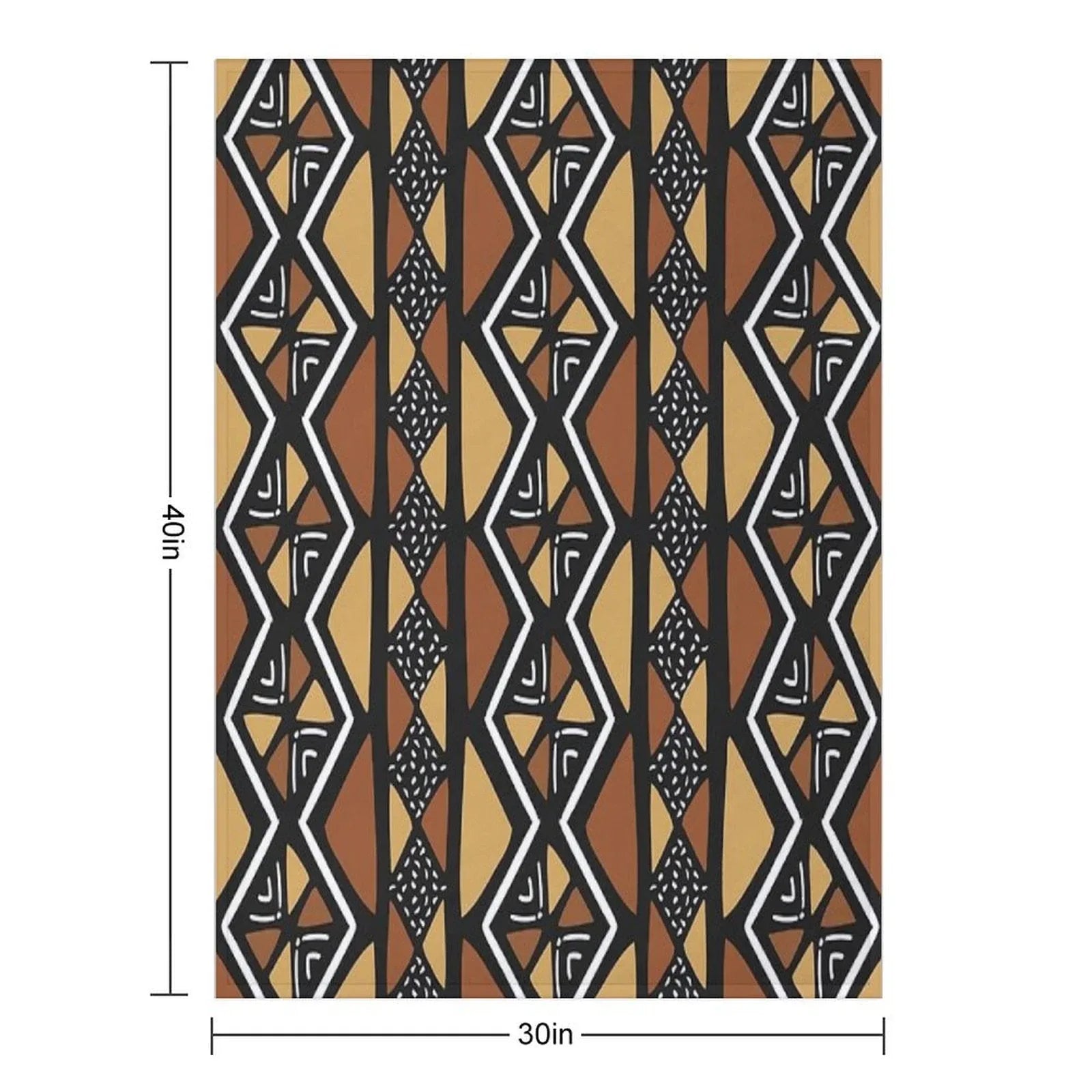 African Mud Cloth Mali Throw Blanket
