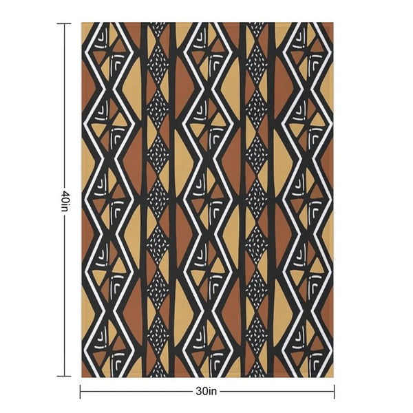 African Mud Cloth Mali Throw Blanket
