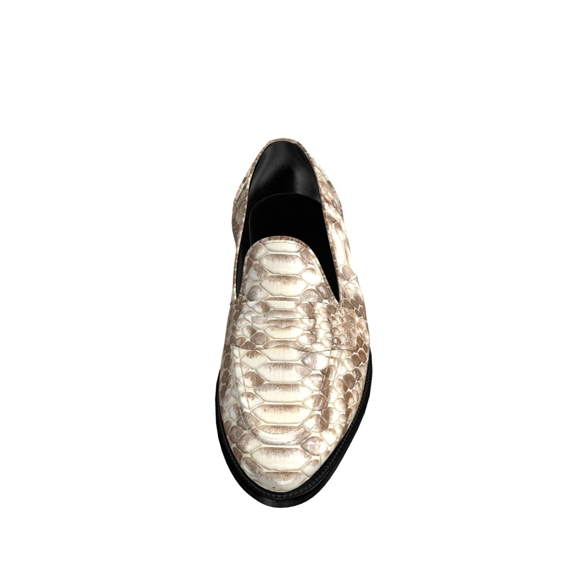 Dralyon2 - Real Exotic Snake/Python skin leather red bottoms loafers