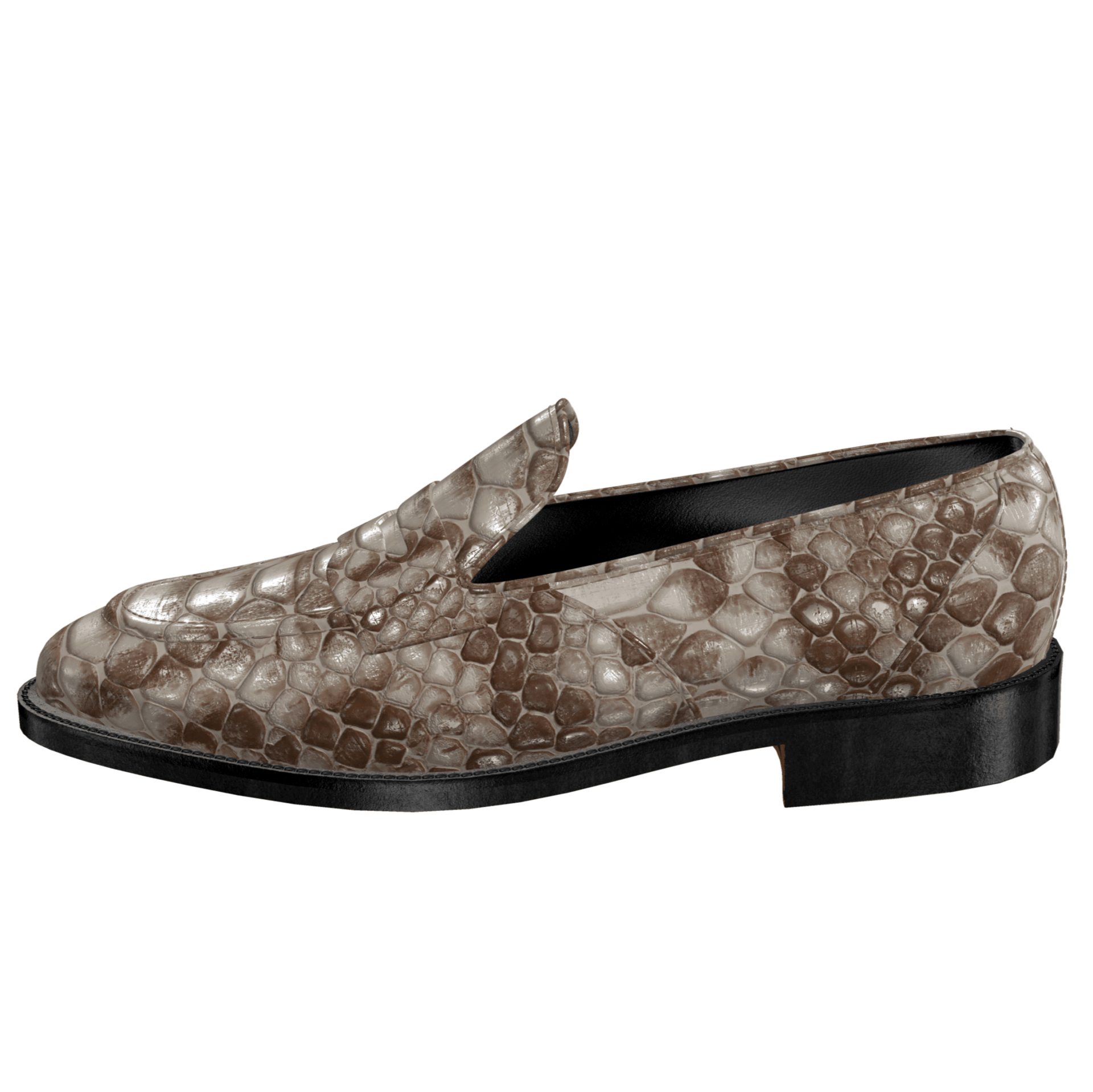Dralyon2 - Real Exotic Snake/Python skin leather red bottoms loafers