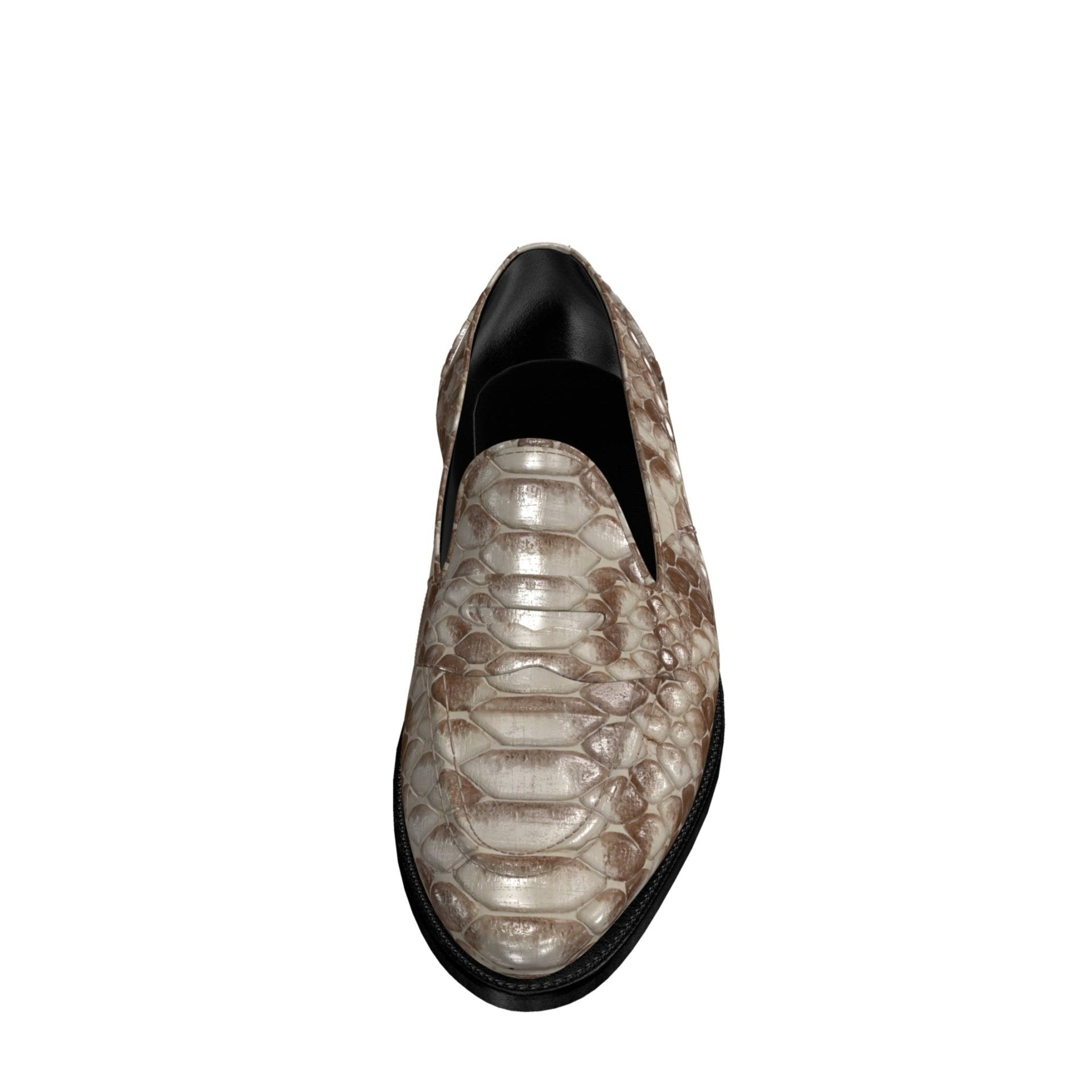 Dralyon2 - Real Exotic Snake/Python skin leather red bottoms loafers