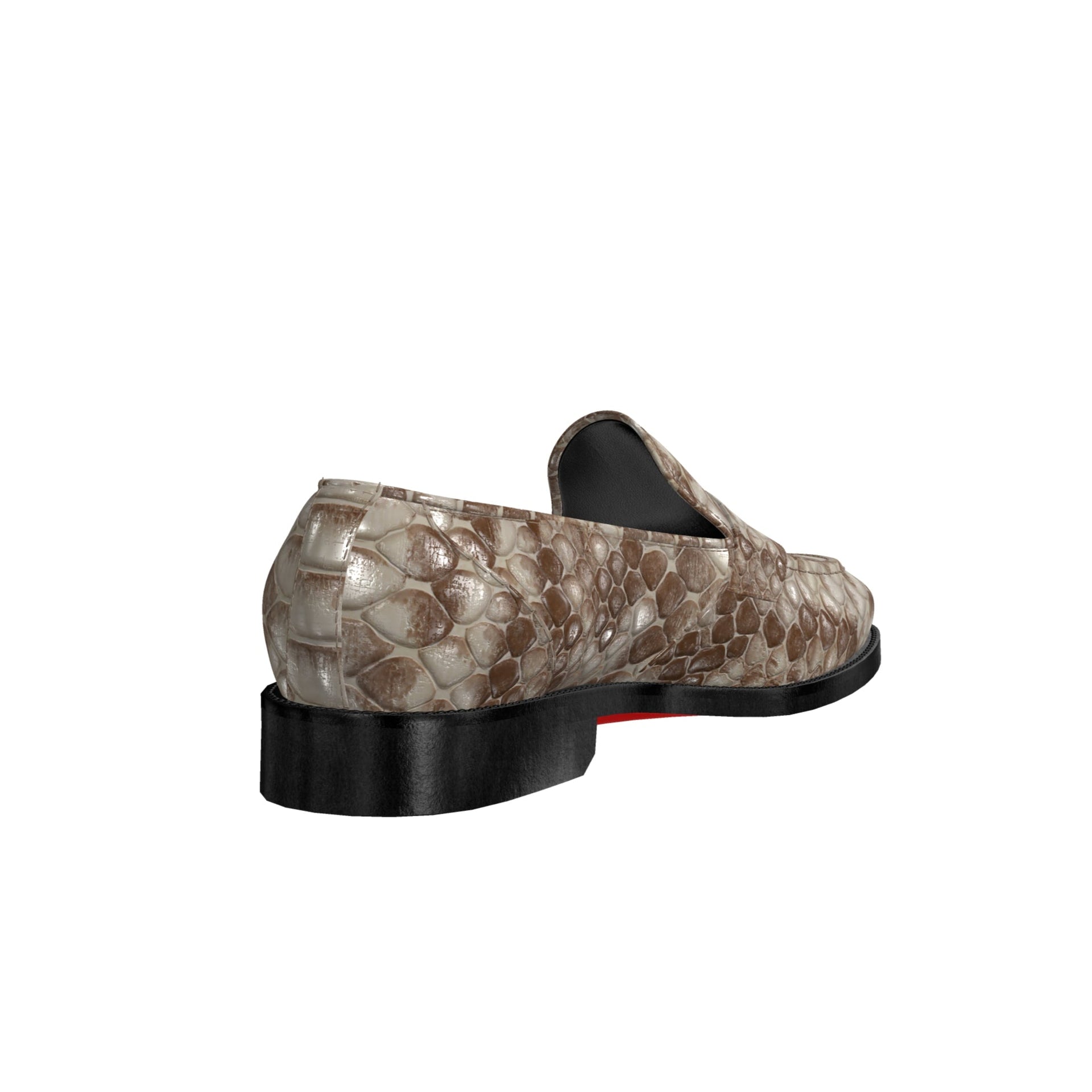 Dralyon2 - Real Exotic Snake/Python skin leather red bottoms loafers