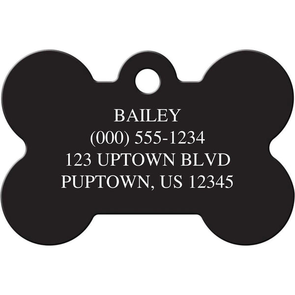 Striped Smiley Face Pet ID Tag - Small Bone - Gifts for You 'n Me