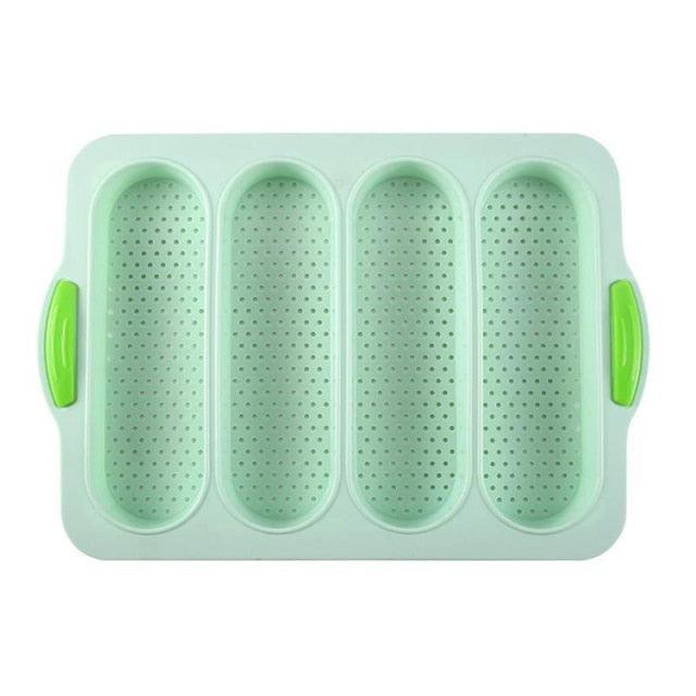 Baking Mold Food Grade 4 Grids Baguettes Silicone Mould Tray Anti-scalding Non-stick Bread Cake Molds Kitchen Tool Accessories Mold For Bread Baking  Loaves Bake Mold Loaf Muffin Pan Kitchen Baking Tools