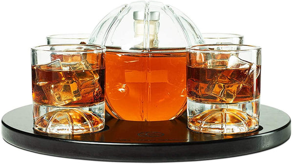 Basketball Decanter Set, Whiskey Scotch or Bourbon Decanter Perfect for Basketball Enthusiasts by The Wine Savant
