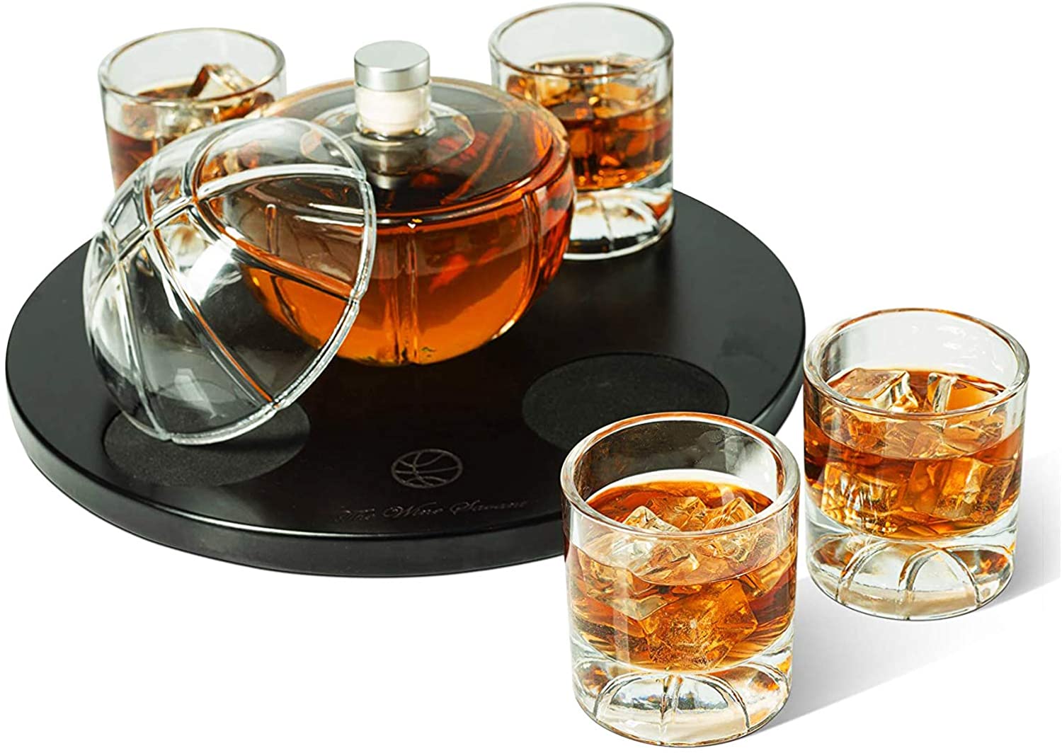 Basketball Decanter Set, Whiskey Scotch or Bourbon Decanter Perfect for Basketball Enthusiasts by The Wine Savant
