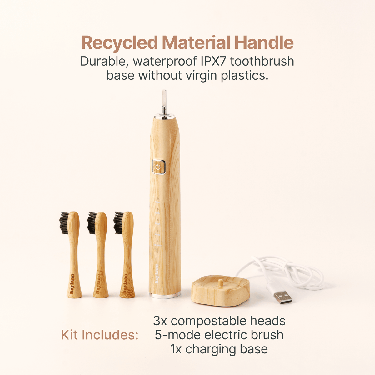 Kaylaan Bamboo Electric Toothbrush