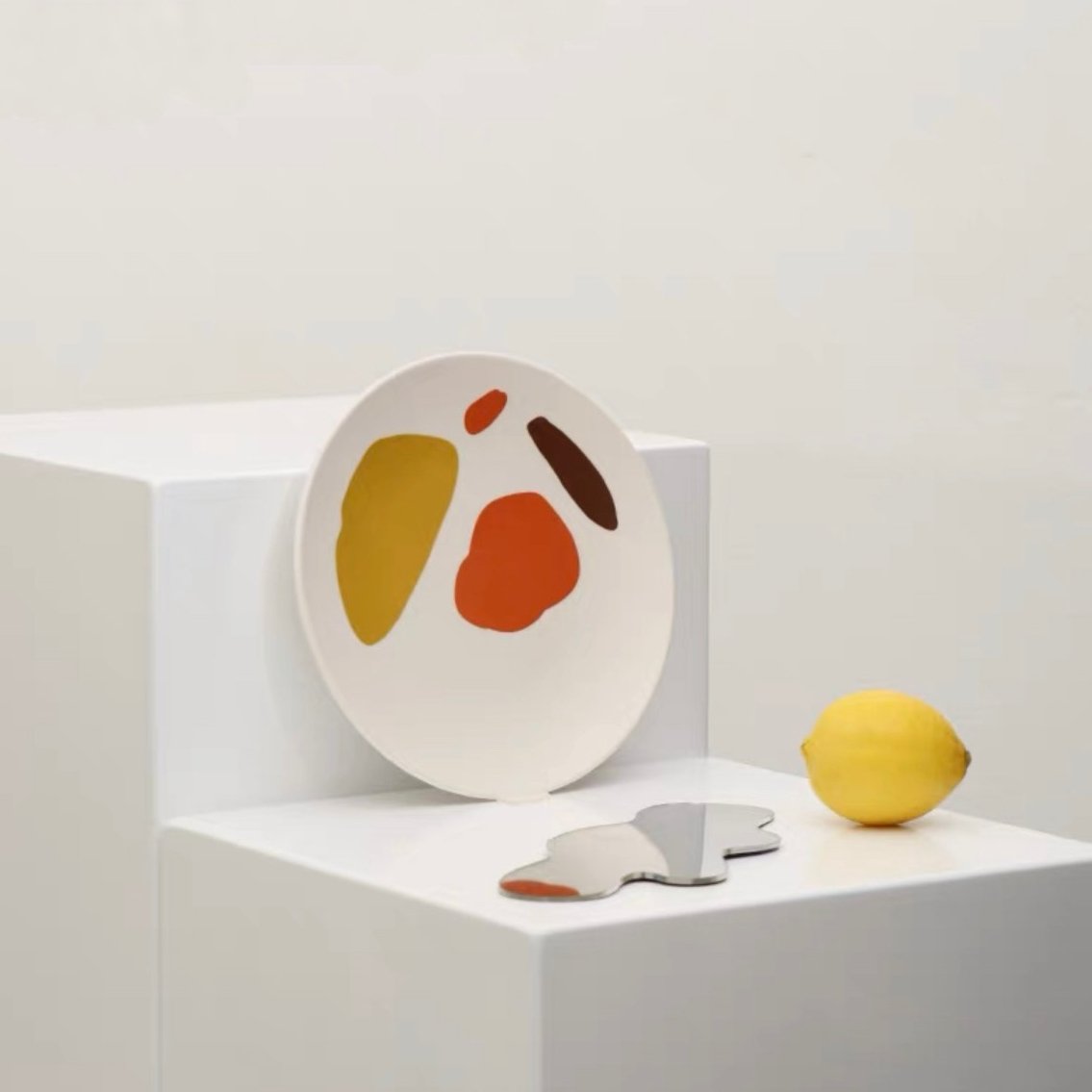 Whimsical Plates Set with colorful patches (4 Pcs )