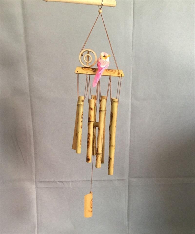 Bamboo Wind Chimes Pendant Balcony Outdoor Yard Garden Home Handmade Craft Wind Chimes With Rotating Hook Outdoor Decor Wind Chimes for Garden Patio Yard Home Antique Tubes Bell Handmade Wind Chime Wall Hanging Crafts Gift