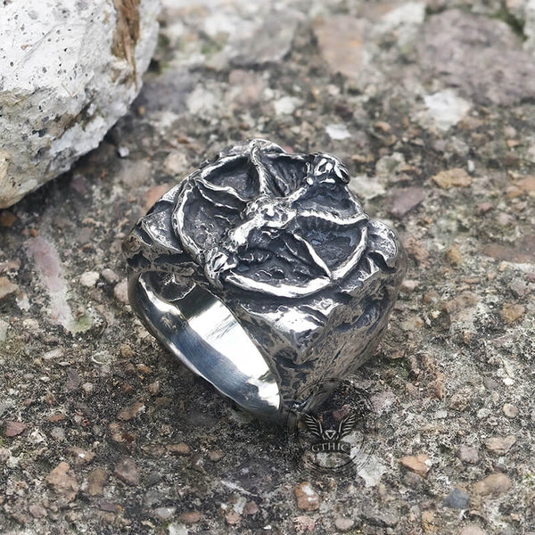 Baphomet Goat Stainless Steel Satan Ring