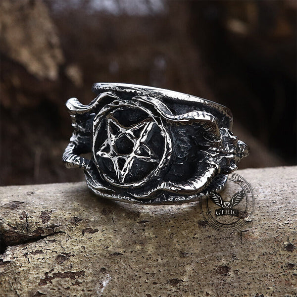 Baphomet Sigil Stainless Steel Occultisme Ring