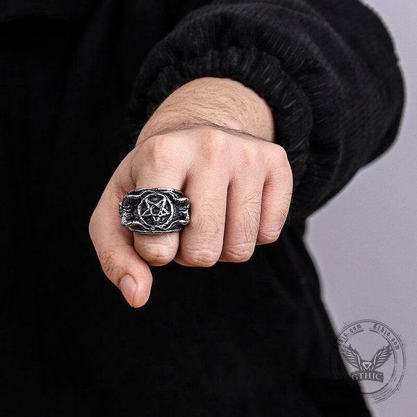 Baphomet Sigil Stainless Steel Occultisme Ring
