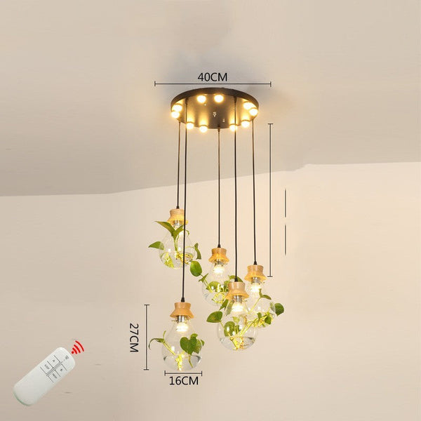 Bar Dining Room Glass Water Plant Aquarium Bedside Personality Chandelier Decorbites