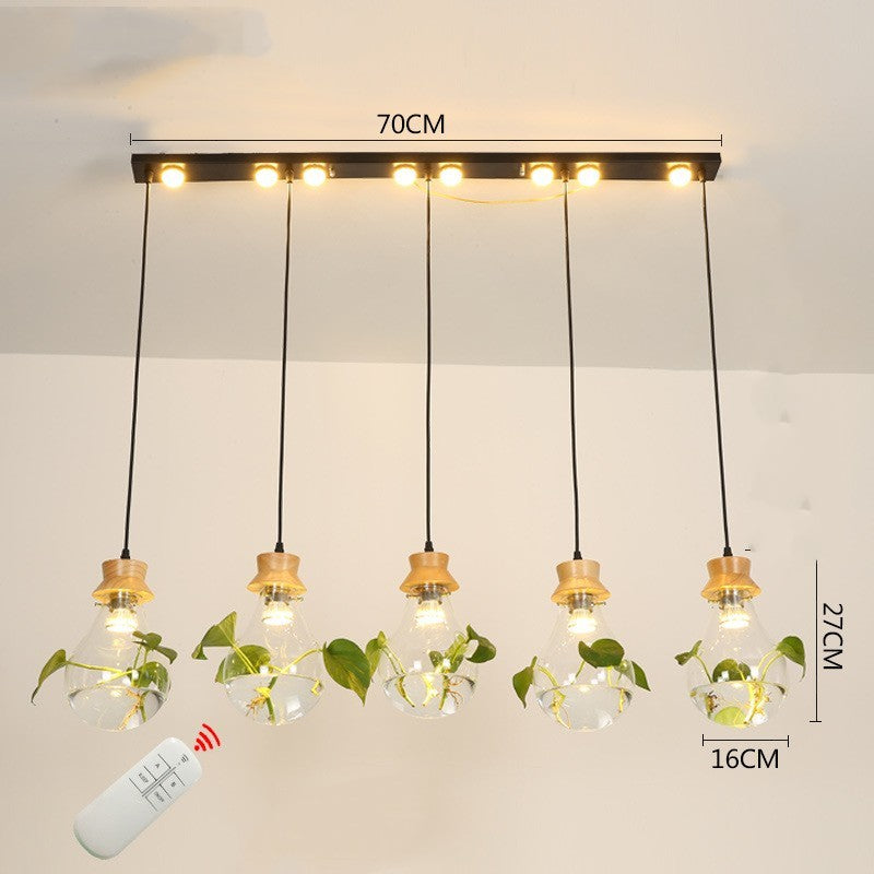 Bar Dining Room Glass Water Plant Aquarium Bedside Personality Chandelier Decorbites