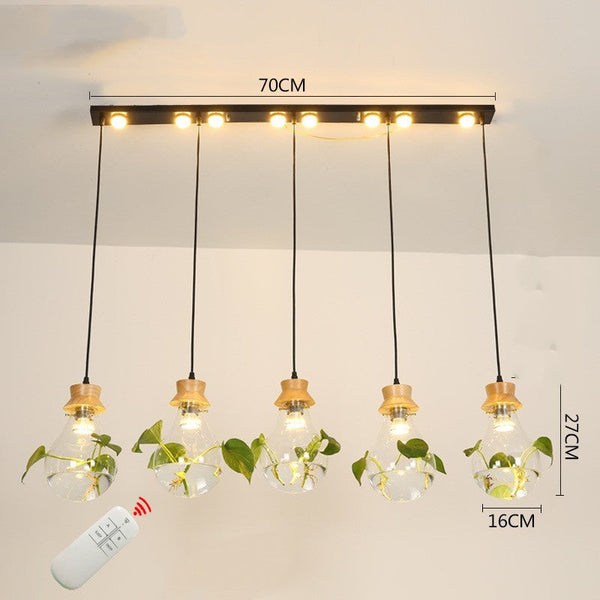 Bar Dining Room Glass Water Plant Aquarium Bedside Personality Chandelier Decorbites