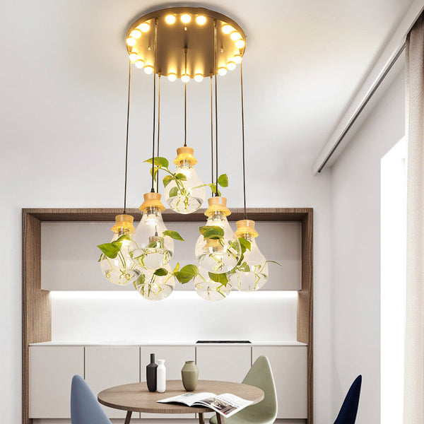 Bar Dining Room Glass Water Plant Aquarium Bedside Personality Chandelier Decorbites