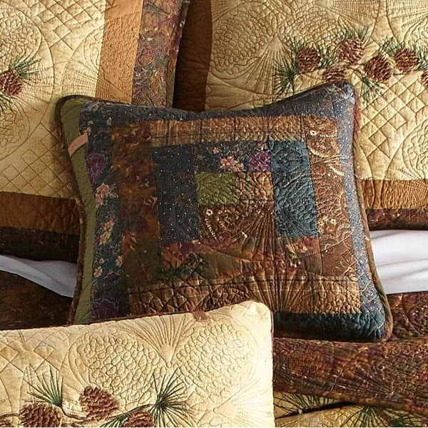 Barn Raising Pinecone Square Pillow - Gifts for You 'n Me