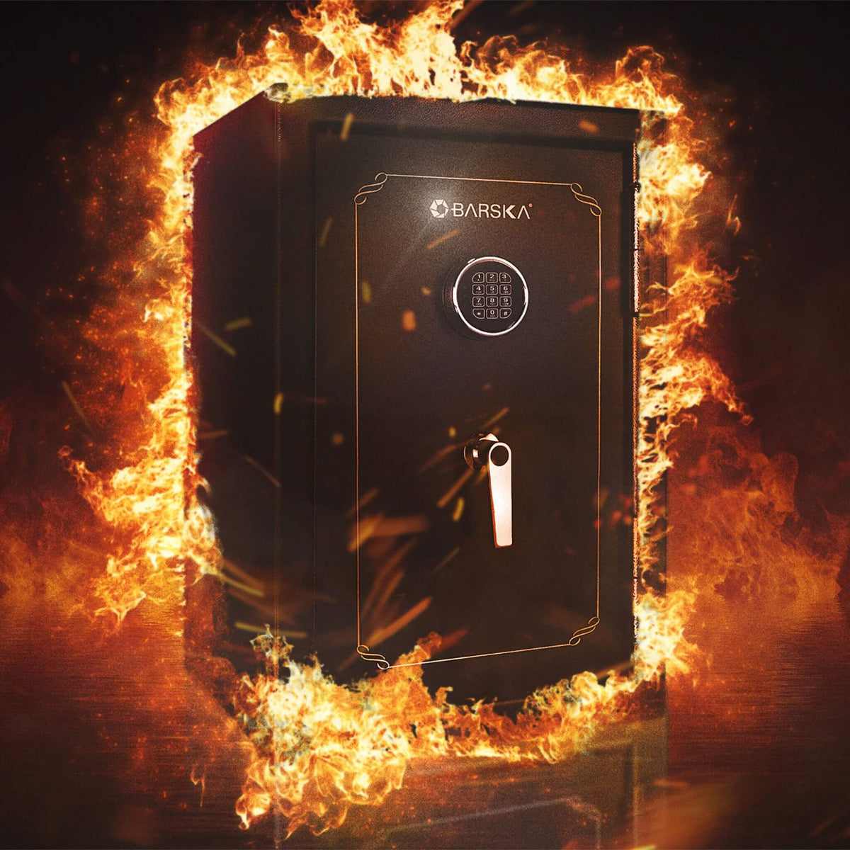 Barska 4.39 CF Heavy-Duty Steel Fireproof Safe Vault With Digital Keypad (SAK51786)