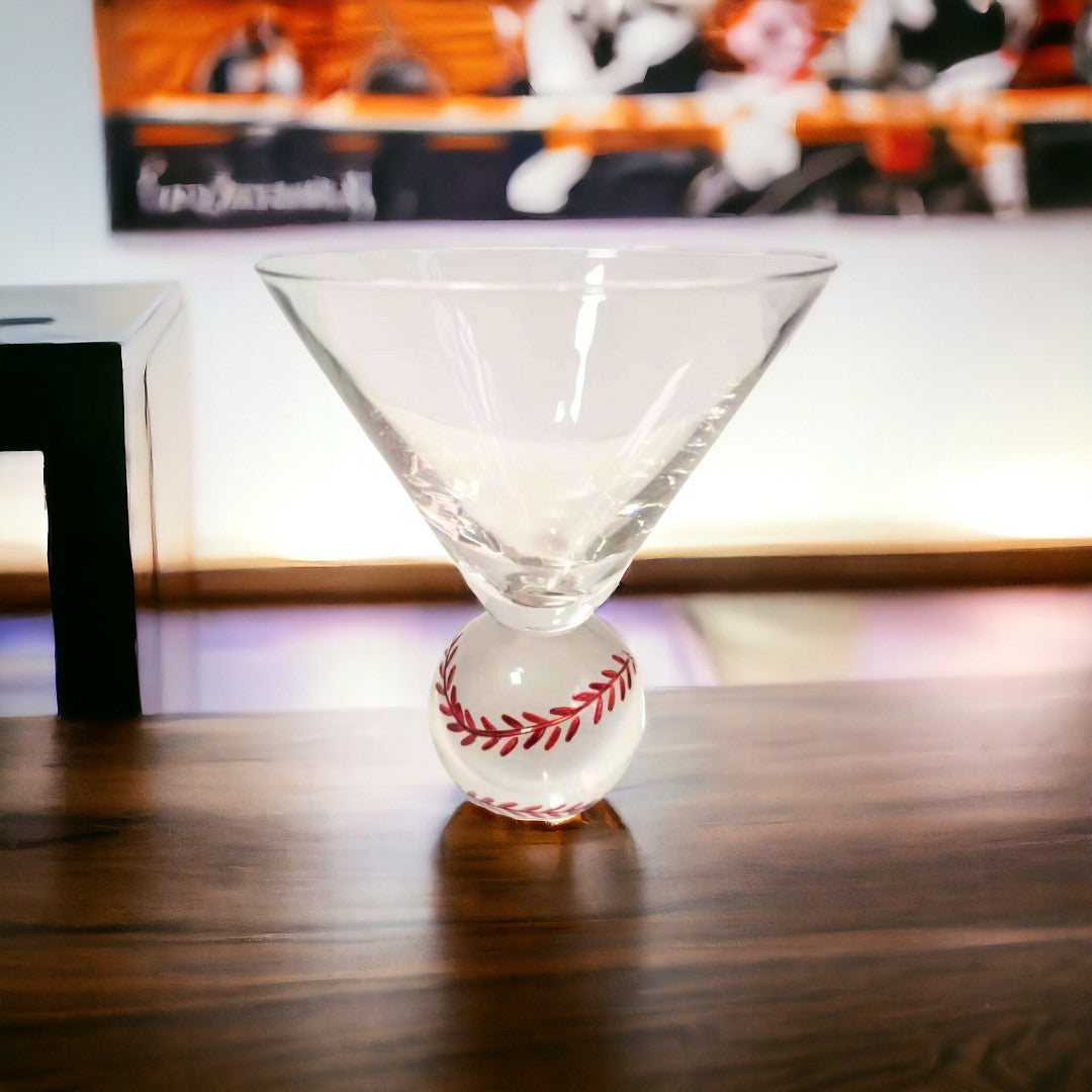 Baseball Martini Glasses Jersey Art Glass