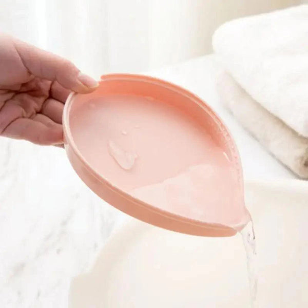 Bathroom Accessories Dish Plate Case Home Shower Leaf Shape Holder Container Soap Box Plastic Soap Box Dispenser Soap Rack Soap Dishes Leaf-Shaped Shower Soap Bar Holder With Draining Tray Fashionable Soap Dishes For Shower Kitchen
