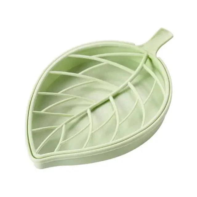 Bathroom Accessories Dish Plate Case Home Shower Leaf Shape Holder Container Soap Box Plastic Soap Box Dispenser Soap Rack Soap Dishes Leaf-Shaped Shower Soap Bar Holder With Draining Tray Fashionable Soap Dishes For Shower Kitchen
