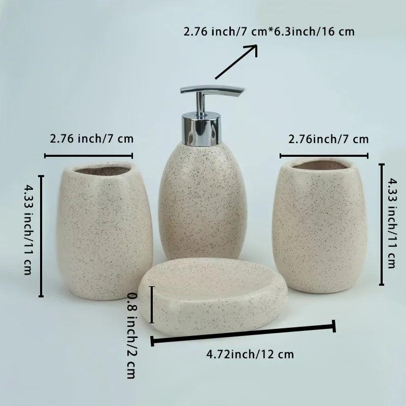 Bathroom Kit - Ceramic White 4pcs