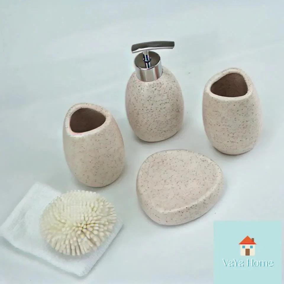 Bathroom Kit - Ceramic White 4pcs