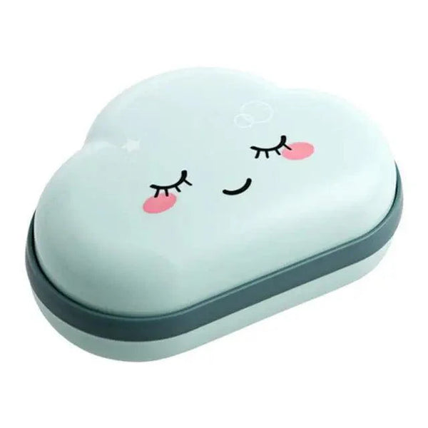 Bathroom Soap Dish Box Cute Cartoon Clouds Soap Holder Home Shower Travel Container Soap Tray Drainer Box Bathroom Accessories Soap Dish with Drain Soap Holder Soap Saver Easy Cleaning Dry Stop  Soap