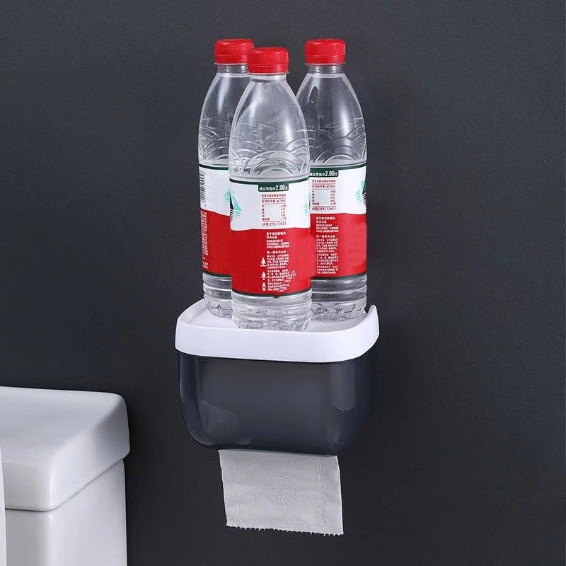 Bathroom Toilet Paper Holder Punch-free Waterproof Storage Box Toilet Paper Storage Rack Paper Towel Kitchen Storage Accessories Waterproof Toilet Paper Holder Wall Mounted Punch Free Paper Dispenser Transparent Storage Box Bathroom Kitchen Supply