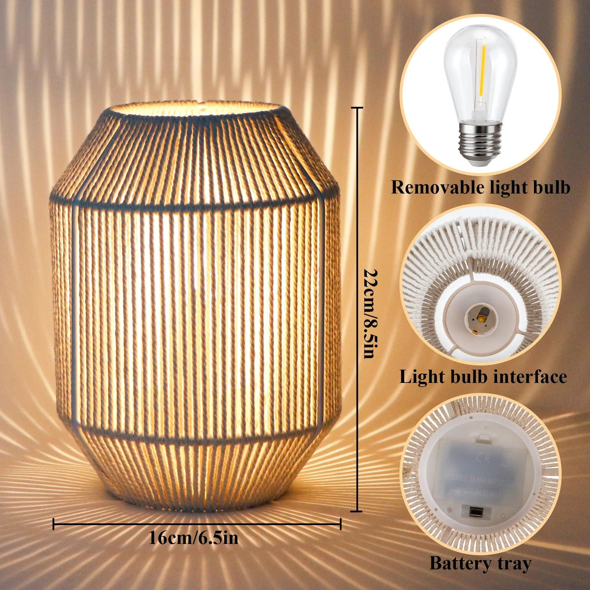 Set of 2 Woven Lamp shade Table Lamps