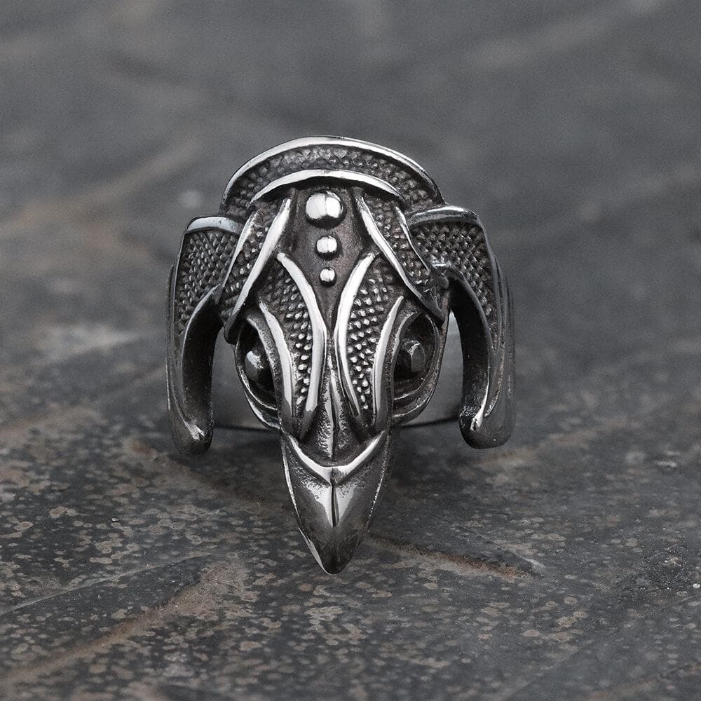 Battle Raven Stainless Steel Viking Ring