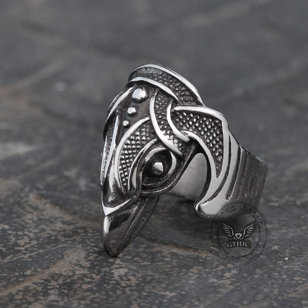 Battle Raven Stainless Steel Viking Ring