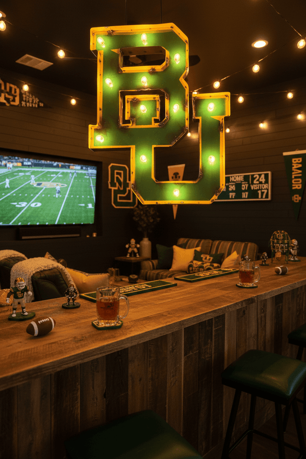 Baylor BU Lighted Recycled Metal Wall Decor