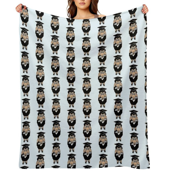 Sheep High School Certificate College Graduation Shrink-resistant Throw Blanket