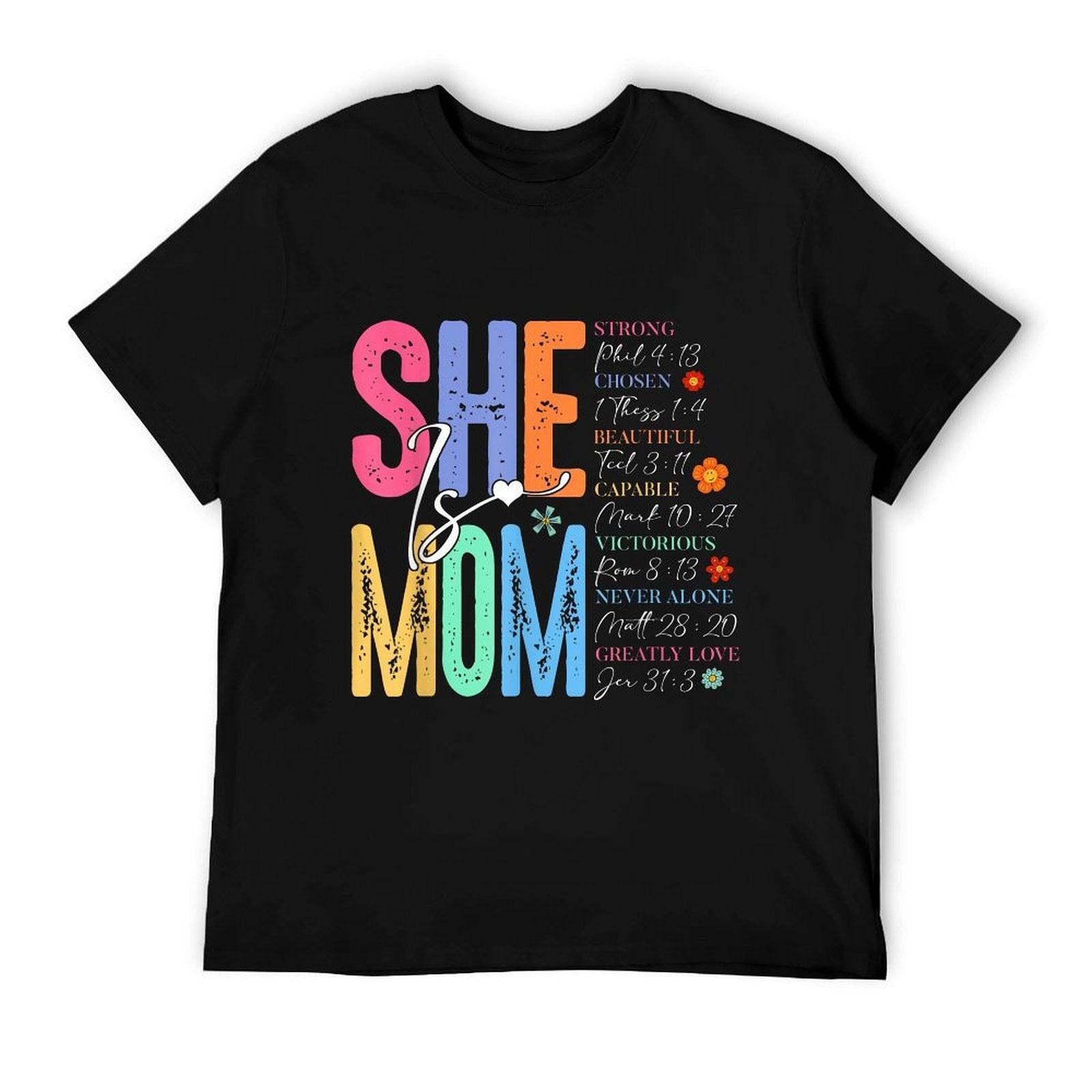 She Is Mom Christian Mother's Day Jesus Mama Religious Women T-Shirt